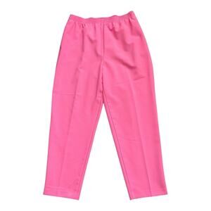 Alia Petites 14P Pink Pull-On Elastic Waist Straight Leg Pants